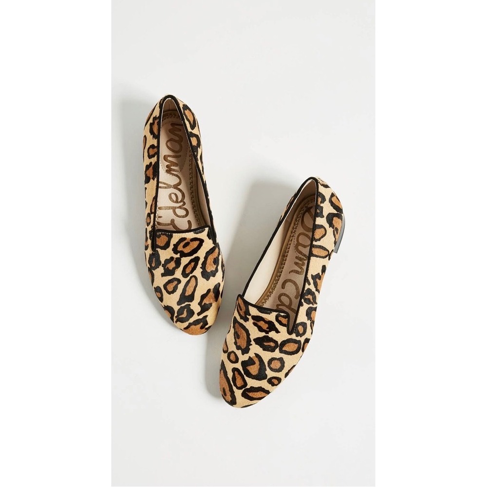 Sam Edelman Jordy Leopard Brahma Loafer Calf Hair Women's Size 8.5